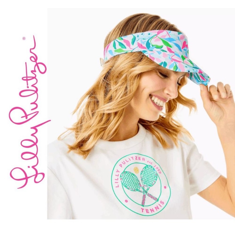 Lilly Pulitzer GWP Print With Purpose Resort White Holding Court Visor